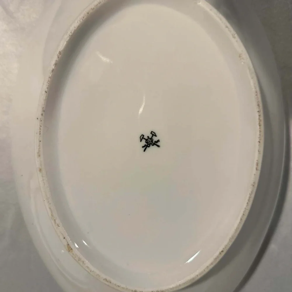 Vintage oval porcelain